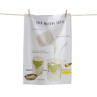 Tag Ice Matcha Latte Kitchen Towel Multicolor Cotton Dishtowel in Multicolored at Nordstrom