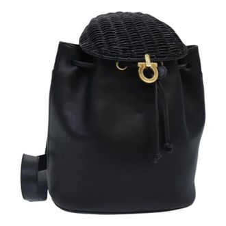Ferragamo Pre-owned Backpacks, female, Black, Size: ONE SIZE Pre-owned Leather Backpack