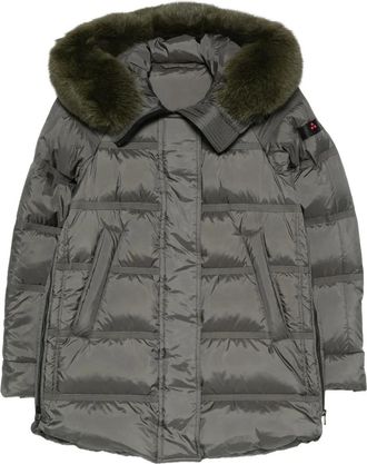 Peuterey Piumino con bordo in pelliccia - Verde