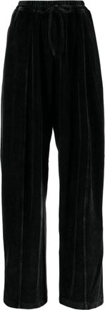 Alexander Wang logo-appliqué velour track pants - women - Polyester/Cotton/Cotton - S - Grey