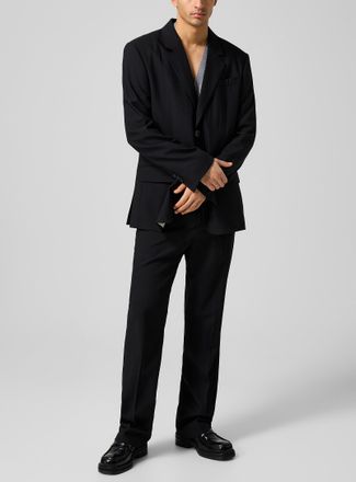 Ami Mens Black pure virgin wool straight-leg pant