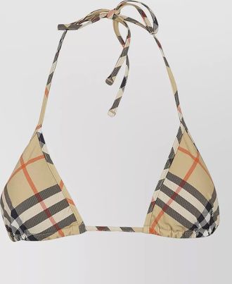 Burberry sadie check swim halter triangle bikini top