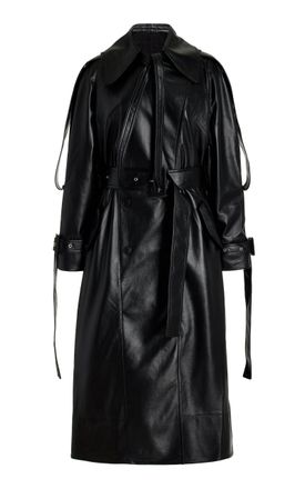 Mat&eacute;riel Womens Eco-Leather Utilitarian Two-Piece Coat - Black - M - Moda Operandi