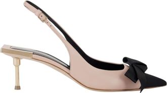 Elisabetta Franchi Slingback ballerinas met strikdetail - Dames - Pumps - Roze - 37 EU - Leer - Schoenen