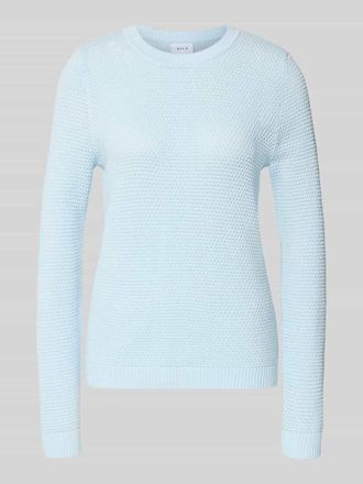 Vila Strickpullover mit gerippten Abschl&uuml;ssen Modell dalo in Hellblau, Gr&ouml;&szlig;e XL