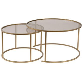 Asir Group LLC Tavolino da caff&egrave;, tavolo da soggiorno, tavolino laterale Set Gold Bronzo