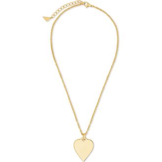 Sterling Forever Rita Polished Heart Statement Necklace in Gold at Nordstrom