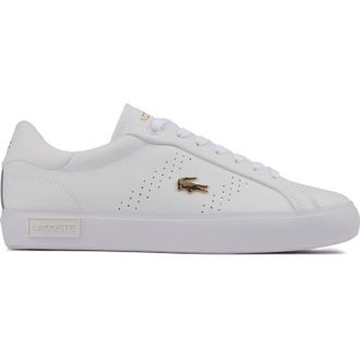 Lacoste Womens Powercourt Trainers - White Leather - Size UK 3.5