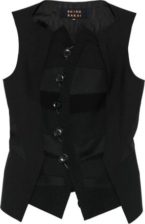 Shiro Sakai Gilet con bottoni - Nero