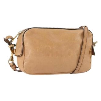 Chlo&eacute; Pre-owned Kleine Schoudertas - Dames - Vintage Schoudertas - Beige - ONE Size - Leer - Vintage