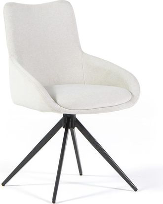 Siediti Fuori e Dentro Set de 2 sillas acolchadas en tejido blanco con patas de metal