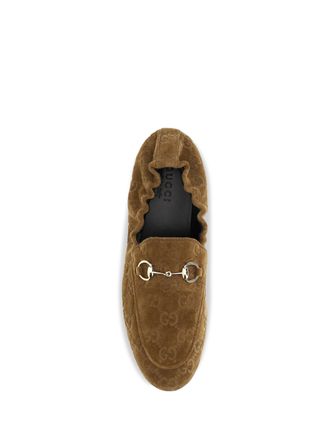 Gucci Womens Loafers Gg Suede Pepper Brown Brown-P.brown Upper: Calf Leather Brown/p.brown