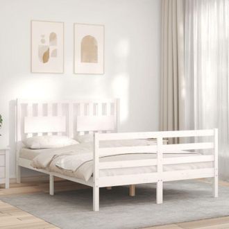 vidaXL Bed Frame without Mattress White 120x200 cm Solid Wood Vidaxl