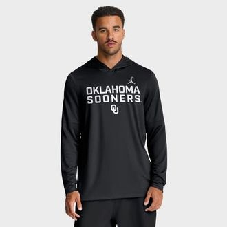 Jordan Brand Mens Jordan Brand Black Oklahoma Sooners 2025 Sideline Performance Long Sleeve Hoodie T-Shirt at Nordstrom, Size X-Large
