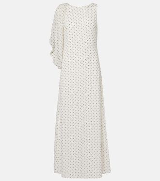 Rotate Adela polka-dot chiffon gown