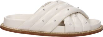 Fabiana Filippi Slippers En Klompen Damess Leer Beige/Ivoor