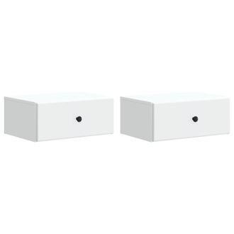 vidaXL Mesita De Noche De Pared Con Caj&oacute;n 2 Pcs 49 X 34,5 X 20 Cm Vidaxl