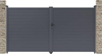 Habitat et Jardin Habitat Et Jardin - Cancello in alluminio Marc - 349,5 x 180,9 cm - Grigio