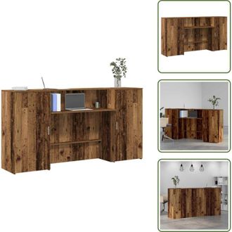 vidaXL The Living Store Banco Reception Legno Vecchio 200x50x103,5 cm Legno Multistrato - Mobile da ufficio