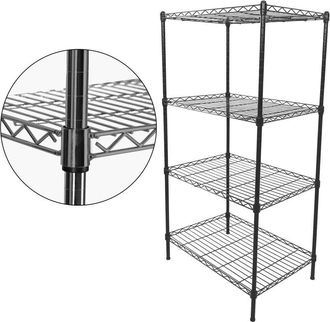 Esto Scaffale Acciaio in Filo Cromato 4 ripiani 180 cm - nero
