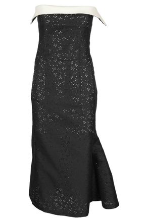 Philosophy di Lorenzo Serafini Black Embroidered Radzmir Long Dress