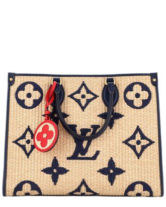 Louis Vuitton Blue Monogram Giant Raffia Onthego Mm (Authentic Pre-Loved)