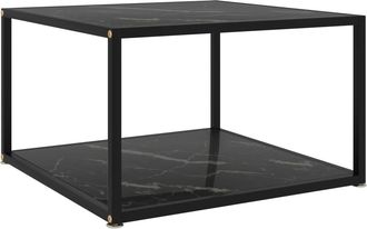 vidaXL Mesa De Centro Negra Vidrio Templado 60x60x35 Cm Vidaxl