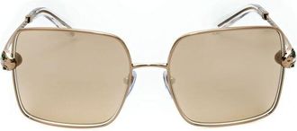 Bulgari Ladies Rose Gold Tone Rectangular Sunglasses 0BV6180KB-20140W
