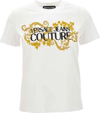 Versace Jeans Couture T-shirts en Polos - Dames - T-shirts - Wit - 2XS - Katoen - Tops