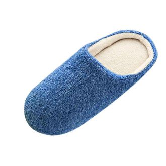 Generic Plush Soft Winter Floor Warm Bedroom Shoes Indoors Anti- Men Slippers Mens Slipper Mens Slipper Shoes Size 11 (Navy, 8-8.5)