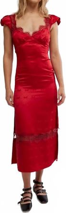 Free People Foolish Heart Midi Dress In Red Dahlia Combo