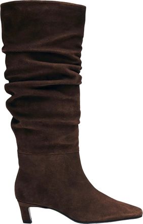Alohas Knee-High Suede Boots with Slender Stiletto Heel