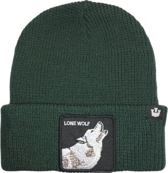 Goorin Brothers Animal Farm Beanie met Patch aan de Voorkant - Dames - Hoeden - Groen - ONE Size - Accessoires