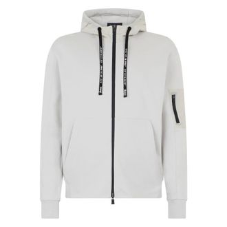 Herno Zip-throughs, male, White, Size: 2XL White hoodie with elegant and versatile design