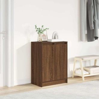 vidaXL Vidaxl - Scarpiera Rovere Marrone 57x34x76 cm in Legno Multistrato