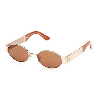 Guess Sunglasses, unisex, Brown, Size: 50 MM Iris Oval Metal Sunglasses