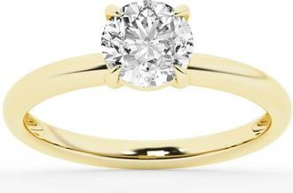 Grown Brilliance Lab Grown Diamond Engagement Ring in 10K Yellow Gold, 1 Carat Round Cut Solitaire, Ring Size 6