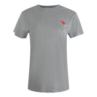 Moschino Love Moschino T-shirt Met Klein Rood Hartje-logo In Grijs