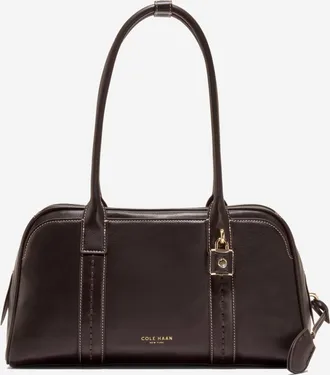 Cole Haan Womens Lockheart Medium Satchel - Brown