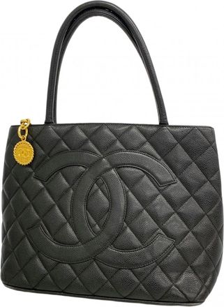 Chanel Black Grained Calfskin Tote Bag (Pre-Owned)