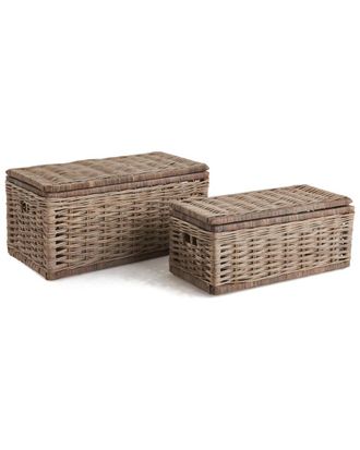 Napa Home & Garden Set of 2 Normandy Storage Trunk Gray