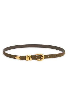 Madewell Triple Keeper Suede Belt in Shaded Olive at Nordstrom, Size Xx-Large