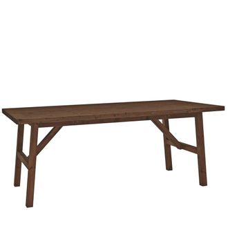 Deco Wood Mesa de comedor de madera maciza en tono nogal de 200x75cm