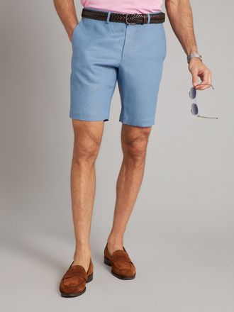 Oliver Brown Classic Fit Shorts - Blue Linen