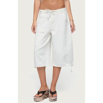 Edikted Cargo Bermuda Shorts in White at Nordstrom, Size X-Small