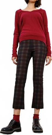 Avenue Montaigne Leo Cropped Flare Pants In Scottich Plaid
