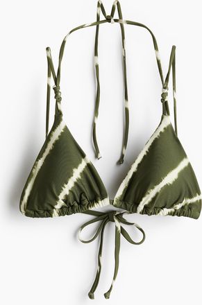 H&M Wattiertes Triangel-Bikinitop - Green