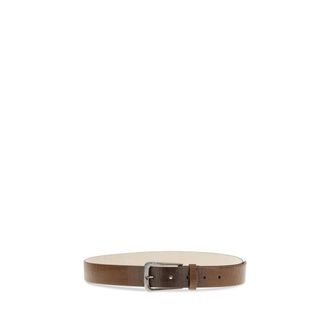 Brunello Cucinelli Womens Brown Calf Leather Bos Taurus Regular Belt
