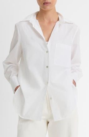 Vince Relaxed Cotton Button-Up Shirt in Optic White at Nordstrom Rack, Size Medium