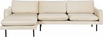 Beliani Beliani - Divano angolare moderno in velluto beige chiaro con gambe nere a 4 posti Vinterbro